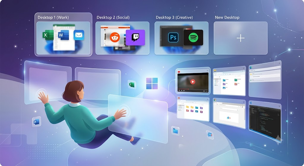 windows 11 virtual desktops and task view
