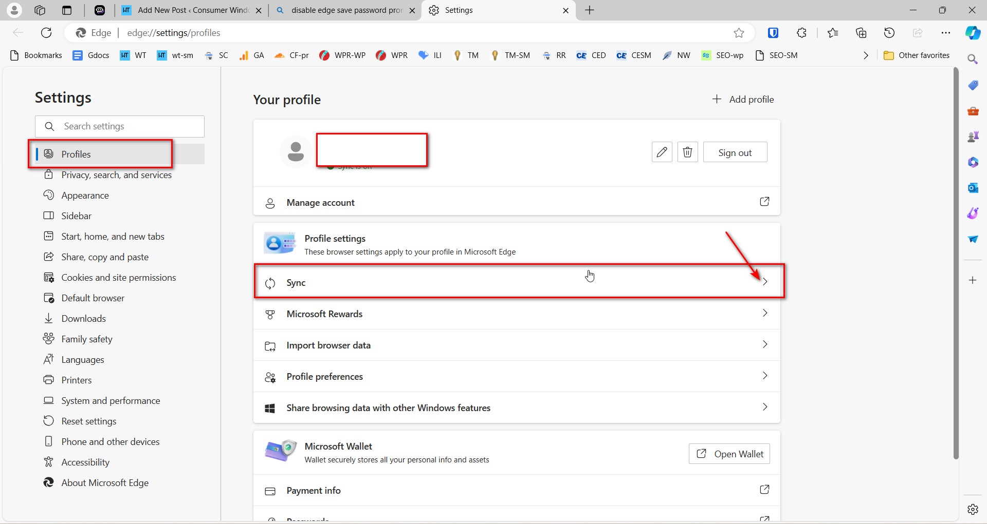How to Disable the "Save Password" Prompt in Microsoft Edge 2 Sync Profile Settings Edge Windows 11